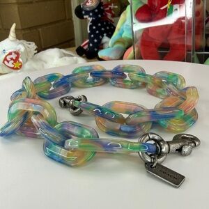 💥COACH - Short Chain Strap With Recycled Resin - Watercolor Multi - 81U111